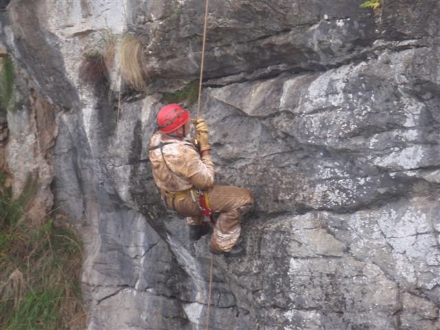 An unknown caver practicing SRT and Rope Work at Wilson's Cliff - A very historical site as the place most Victorian Cavers learn their first SRT. Photo by Helen Higgins.