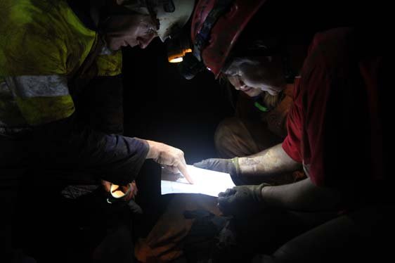 Lost cavers? Good to carry a map! Photo by Topaz Aral